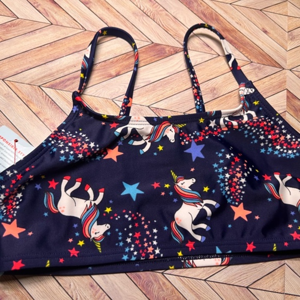 Cat and Jack blue unicorn swimsuit NWT